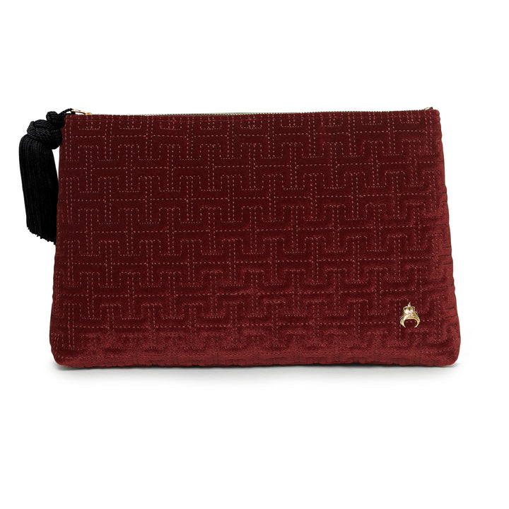 H Monogram Velvet Clutch